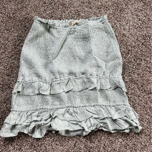 Altar'd State Gray Ruffled Mini Skirt